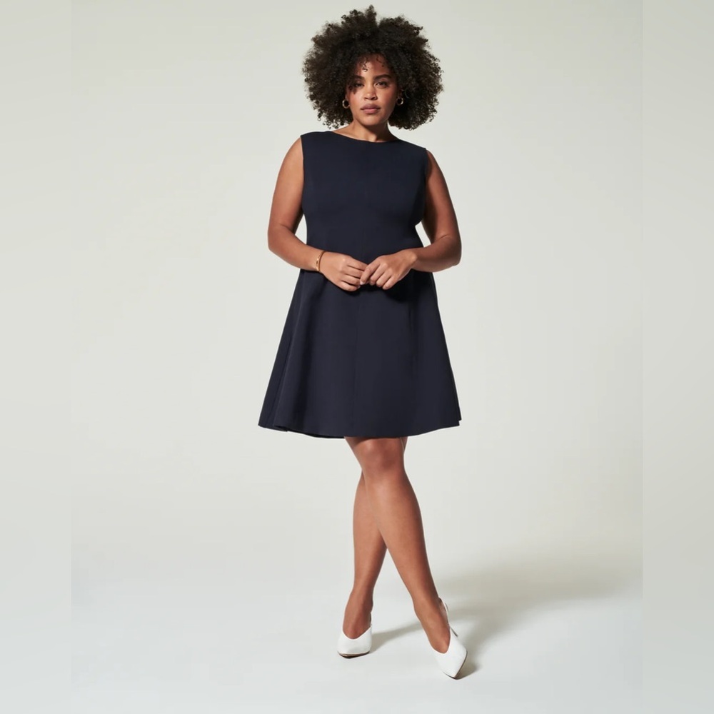 Spanx Size S Petite Perfect Fit & Flare Dress - Classic Navy